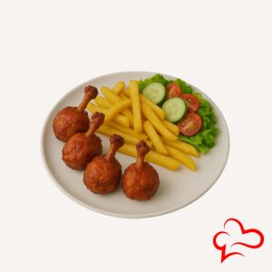 Chicken Lollipop With Chips & Fresh Salad